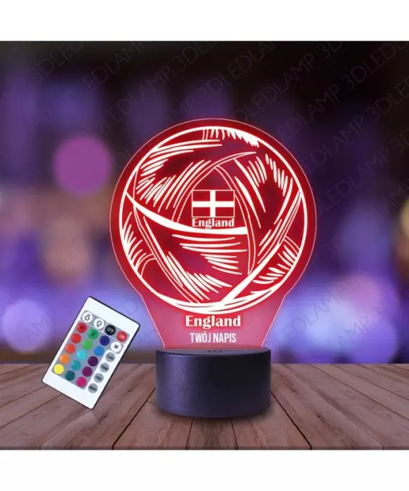 Lampka Nocna 3D LED LAMP Piłka Nożna Piłka England