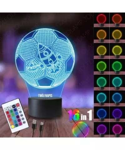 Lampka Nocna 3D LED LAMP Piłka Nożna W Kosmosie