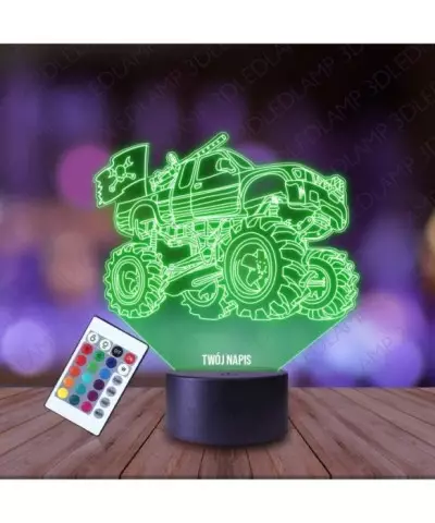 Lampka Nocna 3D LED LAMP Monster Truck Flaga Piratów