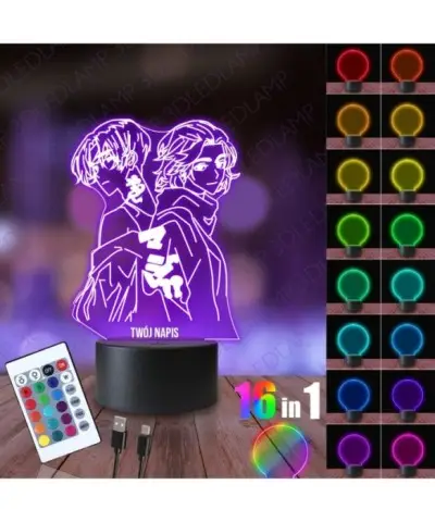 Lampka Nocna 3D LED LAMP Mikey i Draken Tokyo Revengers