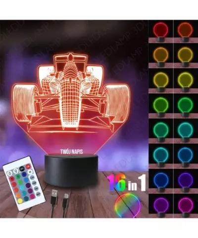 Lampka Nocna 3D LED LAMP Wyścigówka Formuła 1