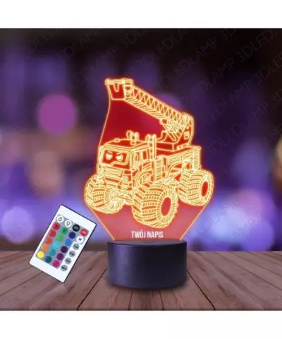 Lampka Nocna 3D LED LAMP Maszyna Budowlana