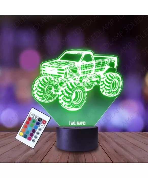 Lampka Nocna 3D LED LAMP Monster Truck Pojazd