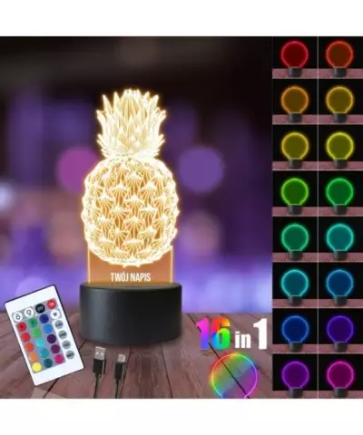 Lampka Nocna 3D LED LAMP Ananas Owoc