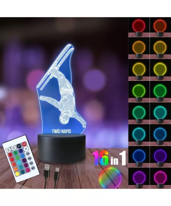 Lampka Nocna 3D LED LAMP Narciarz Narciarstwo