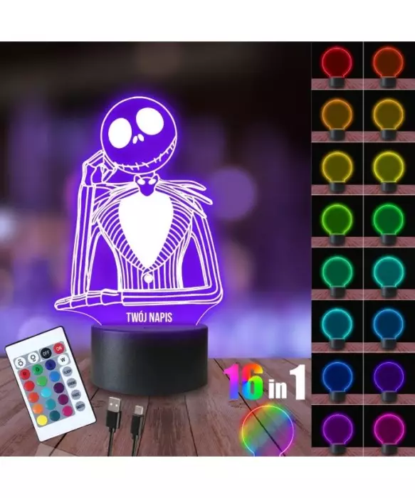 Lampka Nocna 3D LED LAMP Miasteczko Halloween