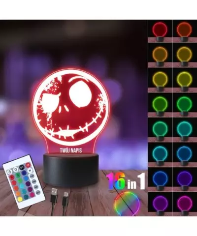 Lampka Nocna 3D LED LAMP Miasteczko Halloween Jack