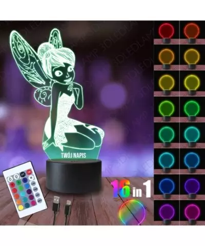 Lampka Nocna 3D LED LAMP Dzwoneczek Wróżka Bajka