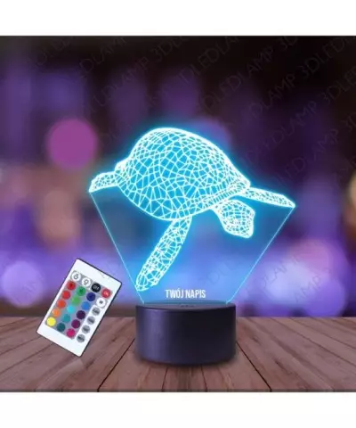 Lampka Nocna 3D LED LAMP Żółw Wodny