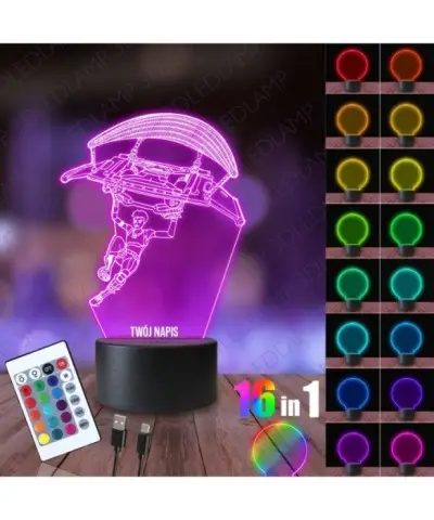 Lampka Nocna 3D LED LAMP Fortnite Paralotnia