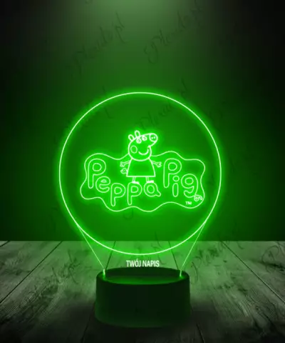 Lampka LED 3D Plexido Świnka Peppa Napis
