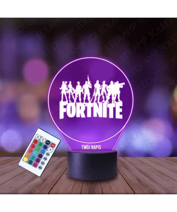 Lampka Nocna 3D LED LAMP Gra Fortnite Napis