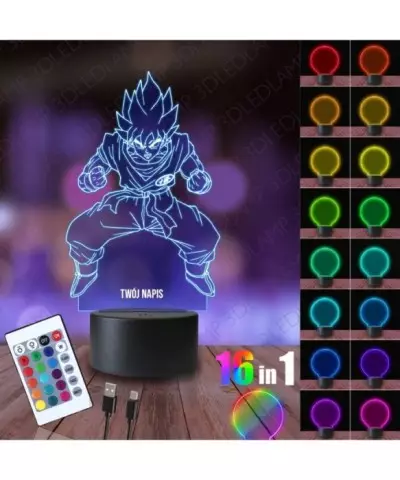 Lampka Nocna 3D LED LAMP Dragon Ball Goku Przemiana