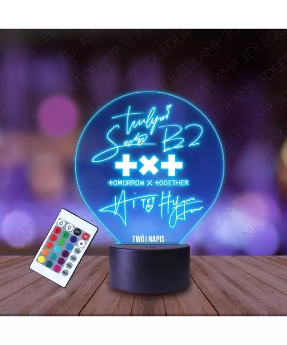 Lampka Nocna 3D LED LAMP TXT K-Pop Autografy
