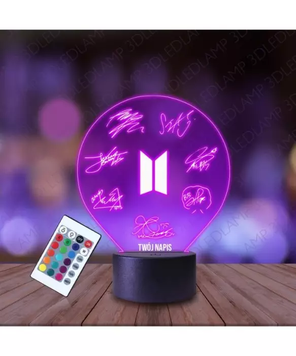 Lampka Nocna 3D LED LAMP BTS Autografy