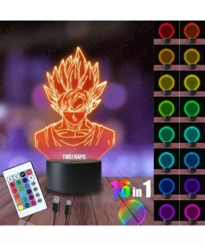 Lampka Nocna 3D LED LAMP Popiersie Son Goku Dragon Ball Z
