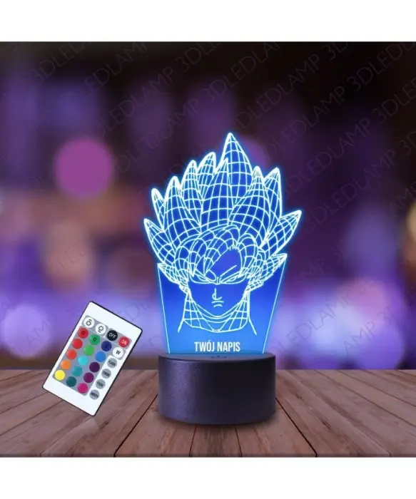 Lampka Nocna 3D LED LAMP Son Goku Dragon Ball Z Głowa