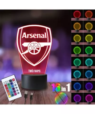 Lampka Nocna 3D LED LAMP Klub Arsenal