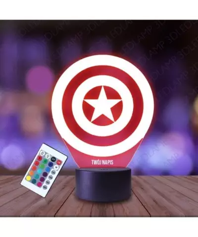 Lampka Nocna 3D LED LAMP Tarcza Kapitan Ameryka