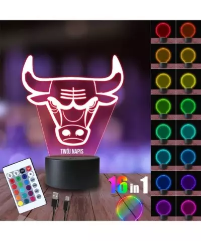 Lampka Nocna 3D LED LAMP Chicago Bulls