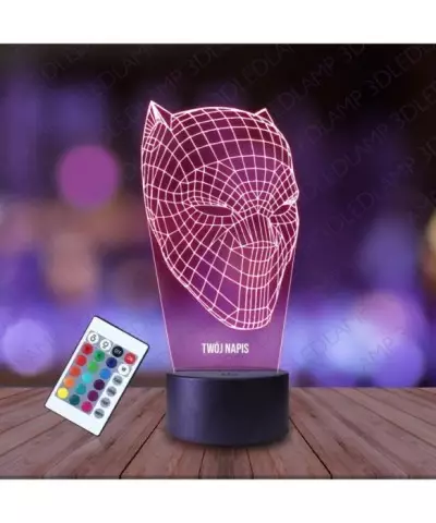 Lampka Nocna 3D LED LAMP Czarna Pantera Maska