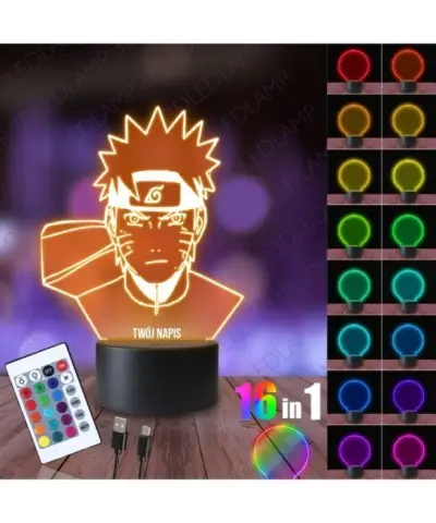 Lampka Nocna 3D LED LAMP Naruto Portret