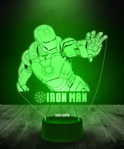 Lampka LED 3D Plexido Iron Man Napis