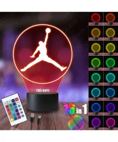 Lampka Nocna 3D LED LAMP Jordan Logo