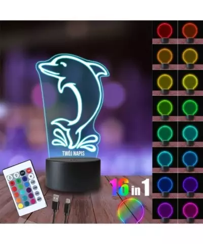 Lampka Nocna 3D LED LAMP Delfin Ssak