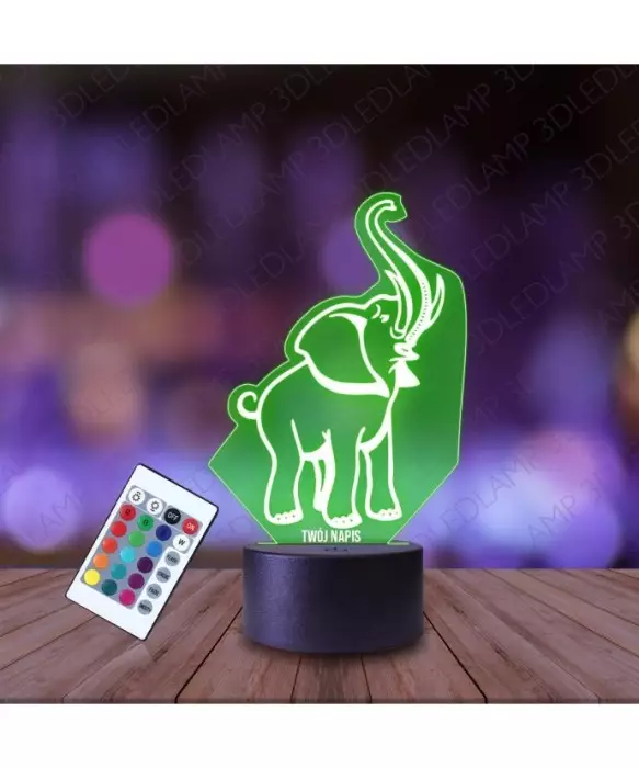 Lampka Nocna 3D LED LAMP Słoń na Szczęście