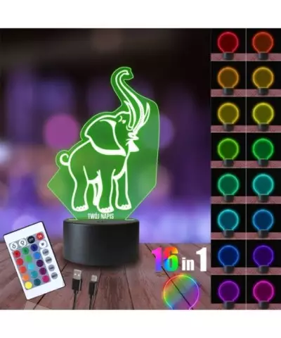 Lampka Nocna 3D LED LAMP Słoń na Szczęście