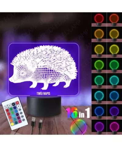 Lampka Nocna 3D LED LAMP Jeż Jeżyk