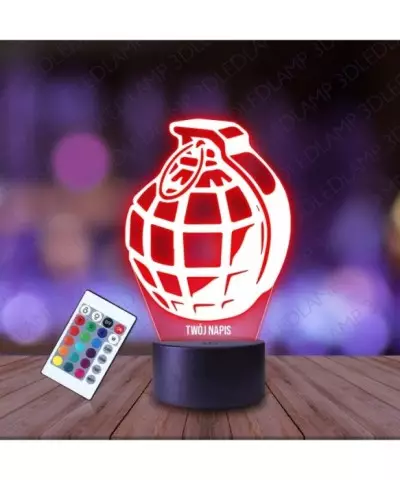 Lampka Nocna 3D LED LAMP Granat