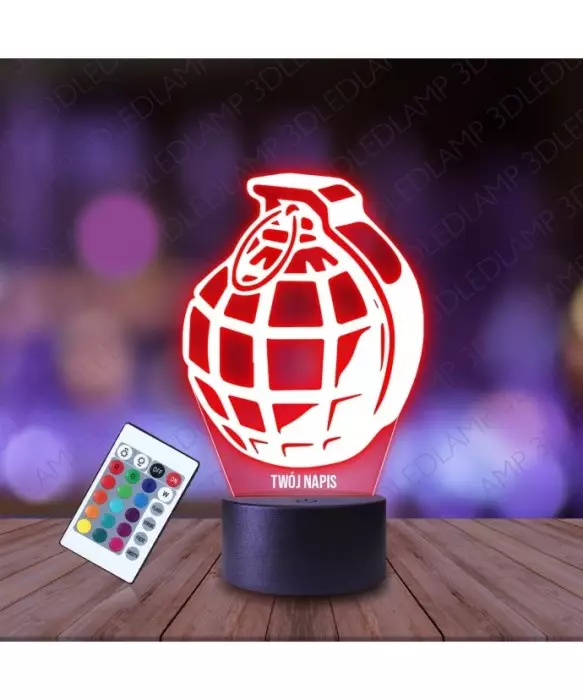 Lampka Nocna 3D LED LAMP Granat