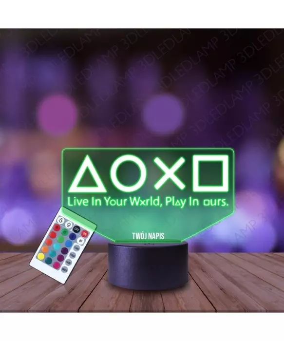 Lampka Nocna 3D LED LAMP PlayStation Znaki