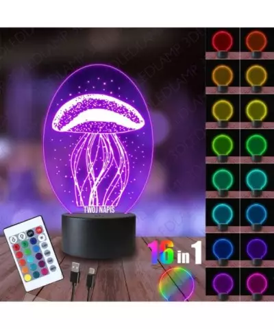 Lampka Nocna 3D LED LAMP Meduza w Wodzie