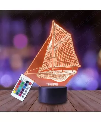 Lampka Nocna 3D LED LAMP Żaglówka Statek