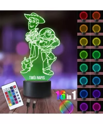 Lampka Nocna 3D LED LAMP Woody i Buzz Astral Toy Story