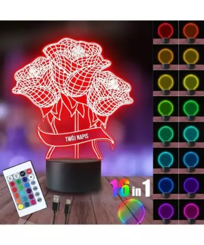 Lampka Nocna 3D LED LAMP RBukiet óż Kwiaty