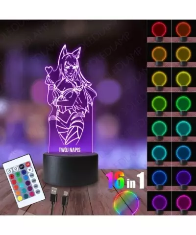 Lampka Nocna 3D LED LAMP League of Legends Ahri Serce