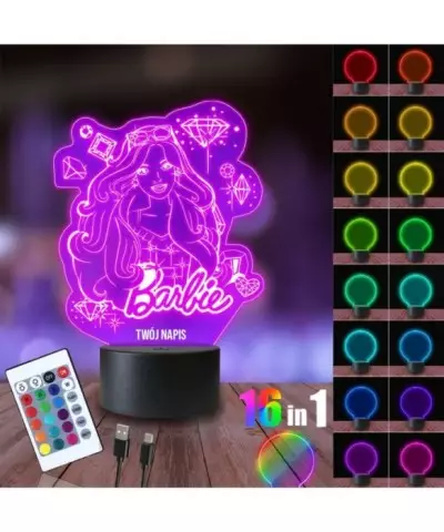 Lampka Nocna 3D LED LAMP Lalka Barbie