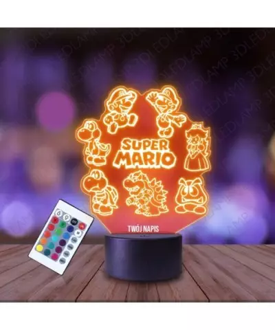 Lampka Nocna 3D LED LAMP Mario Bros Postacie