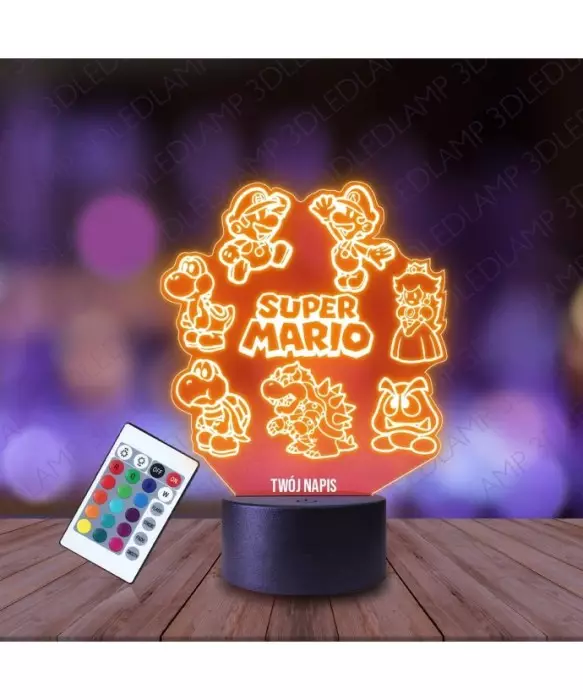 Lampka Nocna 3D LED LAMP Mario Bros Postacie