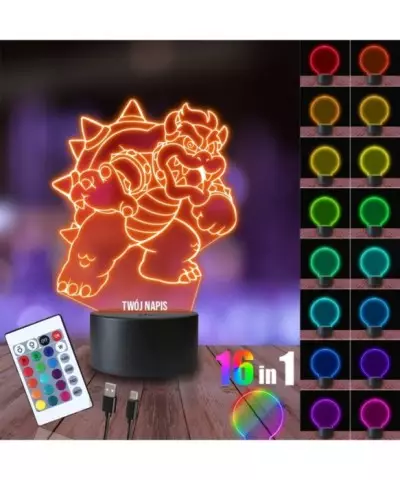 Lampka Nocna 3D LED LAMP Super Mario Bowser