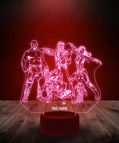 Lampka LED 3D Plexido Strażnicy Galaktyki Postacie