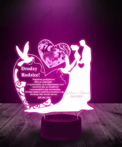 Lampka LED z Nadrukiem Plexido Podziękowania dla Rodziców