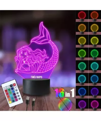Lampka Nocna 3D LED LAMP Barbie Syrenka