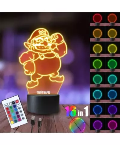 Lampka Nocna 3D LED LAMP Mario Wario