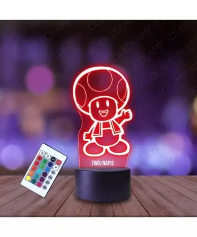 Lampka Nocna 3D LED LAMP Super Mario Toad