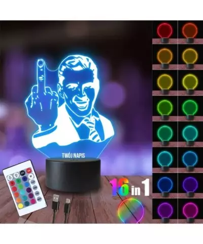 Lampka Nocna 3D LED LAMP Środkowy Palec Mem